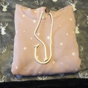 Alternative Star Raw Hem Drawstring Hoodie